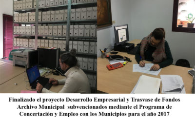 Finalizado el proyecto Desarrollo Empresarial y Trasvase de Fondos Archivo Municipal