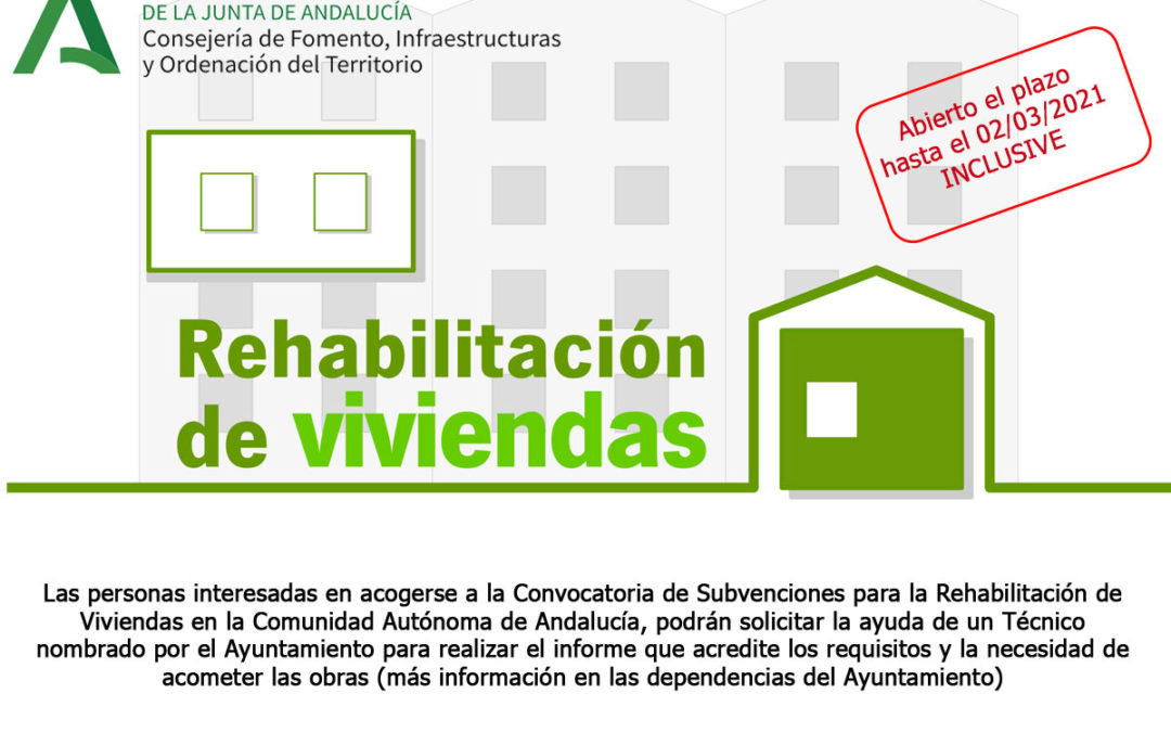 Cartel rehabilitación de viviendas Junta de Andalucía
