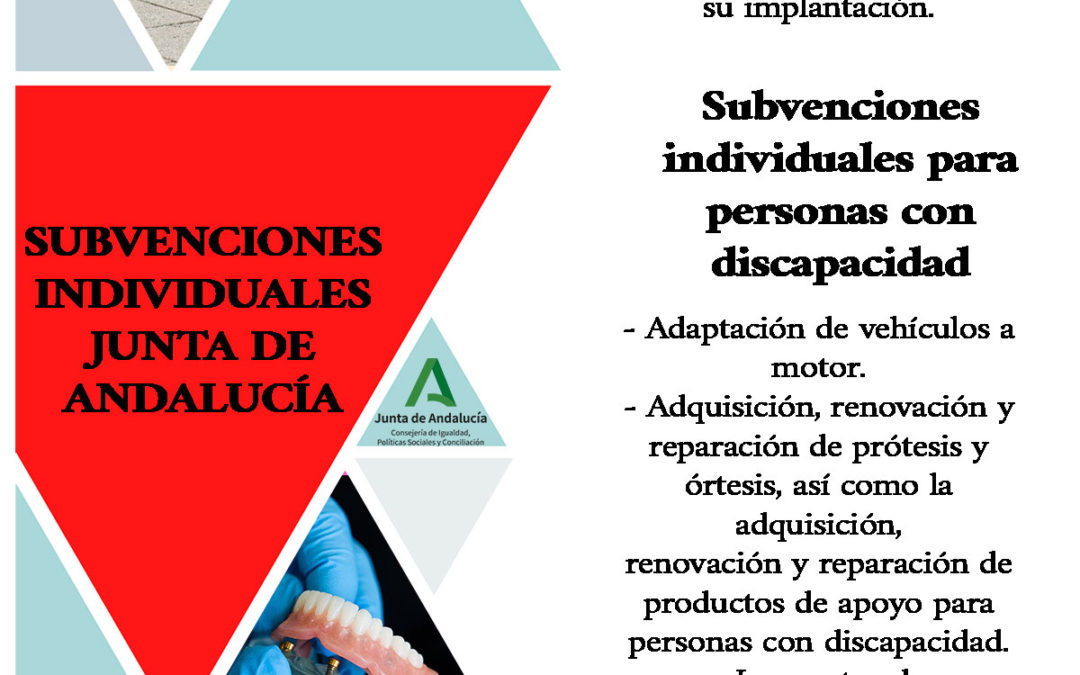 Subvenciones de la Junta de Andalucía a personas mayores  de 65 años y personas con discapacidad 1