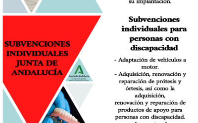 Subvenciones de la Junta de Andalucía a personas mayores  de 65 años y personas con discapacidad