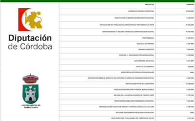 Proyectos subvencionados por la Diputación de Córdoba. Plan CÓRDOBA 15