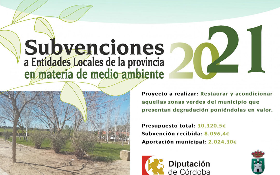 Convocatoria de Subvenciones a Entidades Locales de la provincia para proyectos en materia medioambiental para el ejercicio 2021 1