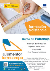 CARTEL CURSO DE PATRONAJE AULA MENTOR