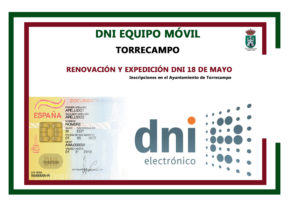 Cartel DNI equipo móvil Torrecampo 18 de mayo