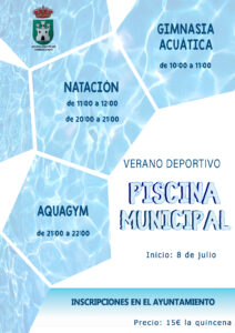Cartel deporte piscina municipal Torrecampo2024