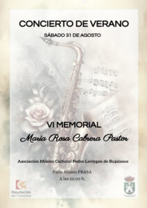 CARTEL CONCIERTO DE VERANO VI MEMORIAL MARÍA ROSA CABRERA PASTOR