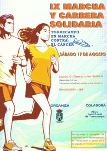 CARTEL IX MARCHA SOLIDARIA TORRECAMPO CONTRA EL CÁNCER VERANO 2024