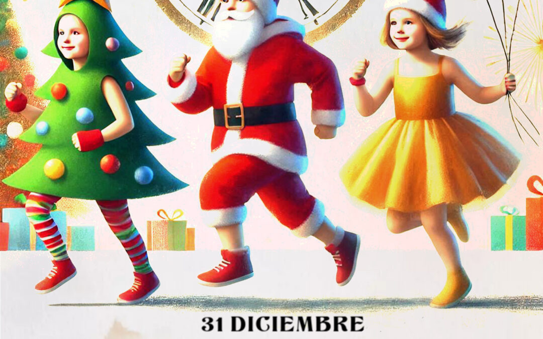 CARTEL CAMPANADAS INFANTILES, CARRERA DE SAN SILVESTRE Y ACTUACIÓN VERO MOYANO EL 31 DE DICIEMBRE 2024