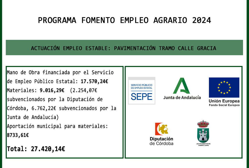 CARTEL PFEA TORRECAMPO 2024 EMPLEO ESTABLE