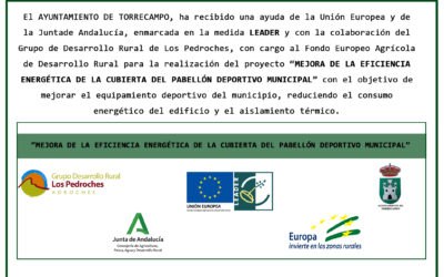 SUBVENCIÓN MEJORA DE LA EFICIENCIA ENERGÉTICA DE LA CUBIERTA DEL PABELLÓN DEPORTIVO MUNICIPAL