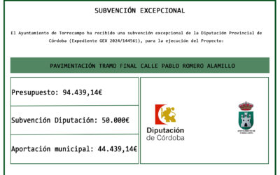 SUBVENCIÓN EXCEPCIONAL DIPUTACION DE CÓRDOBA